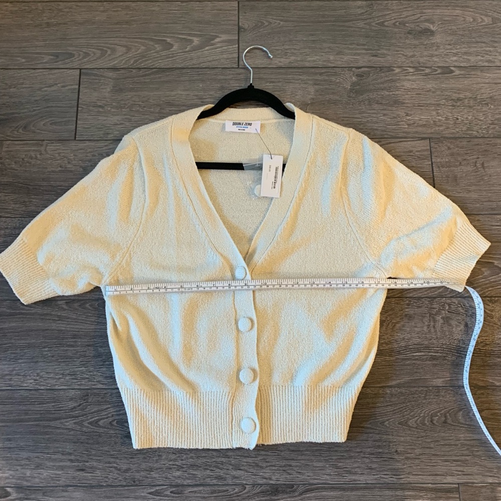 Short Sleeve Cream Cardigan NWT